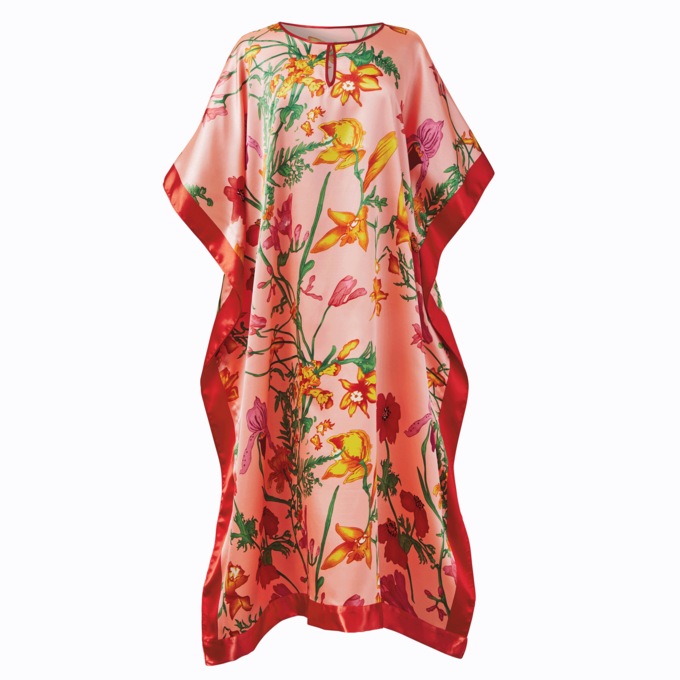 Long Satin Caftan, , large
