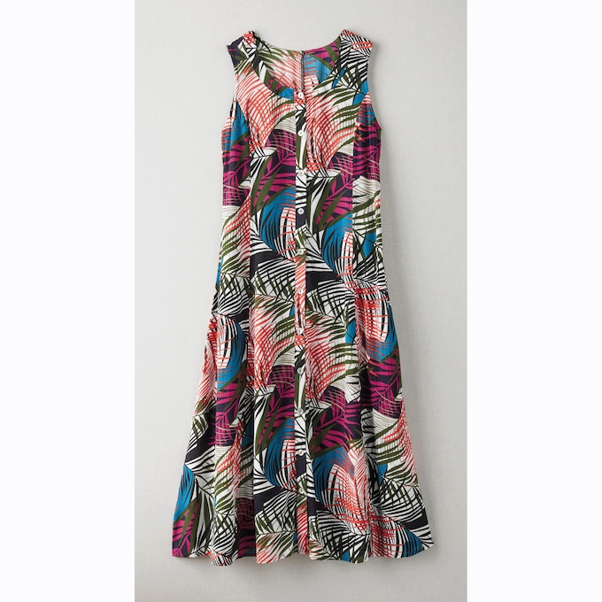 Sleeveless, ButtonFront Print Dress Carol Wright