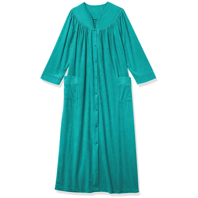 Snap-Front Long Terry Robe, , large