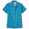 Seersucker Print Blouse, Turquoise, large