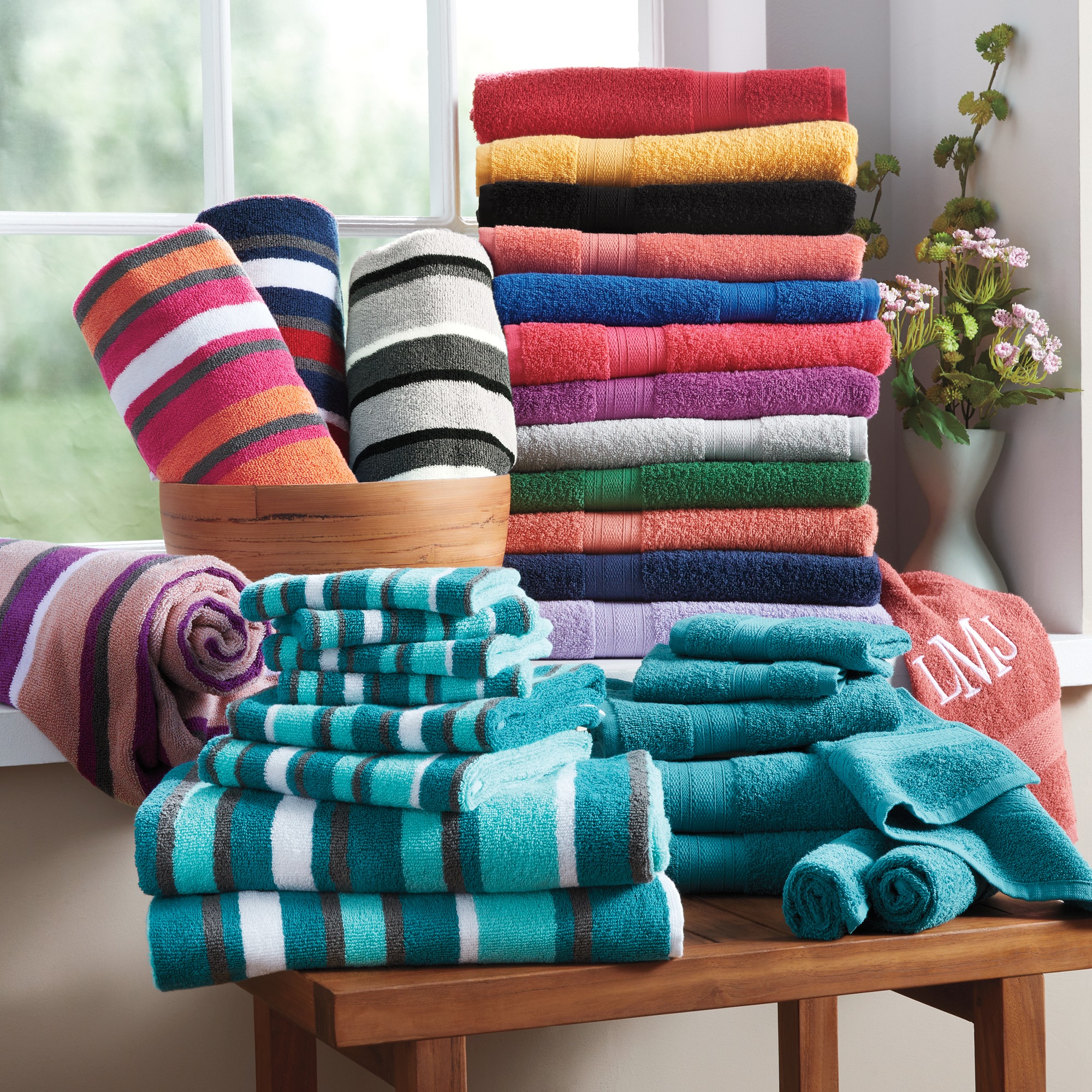Color Connection Cotton Bath Towel Set, 8 Pieces, Gold, large