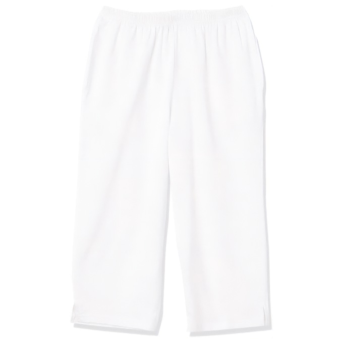 Knit Capri - Solid, White, large