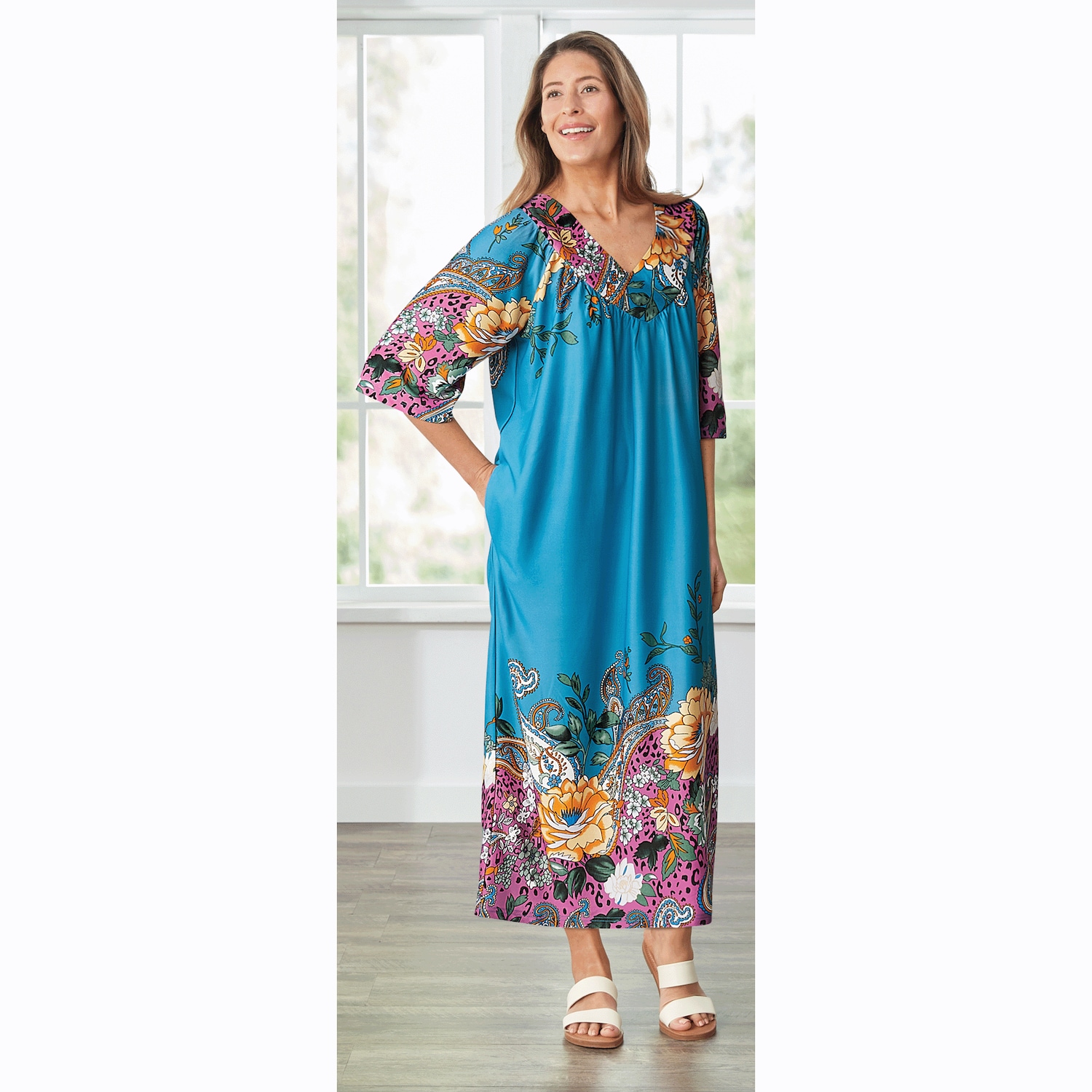 Border Print Long Lounger Carol Wright