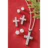 Cubic Zirconia Cross Pendant & 3-Pair Earring Set, Silvertone, large
