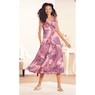 Sleeveless Button-Front Print Dress, , large