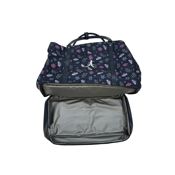 Personalized 3-Piece Weekender Travel Bag Set, Navy Floral, large