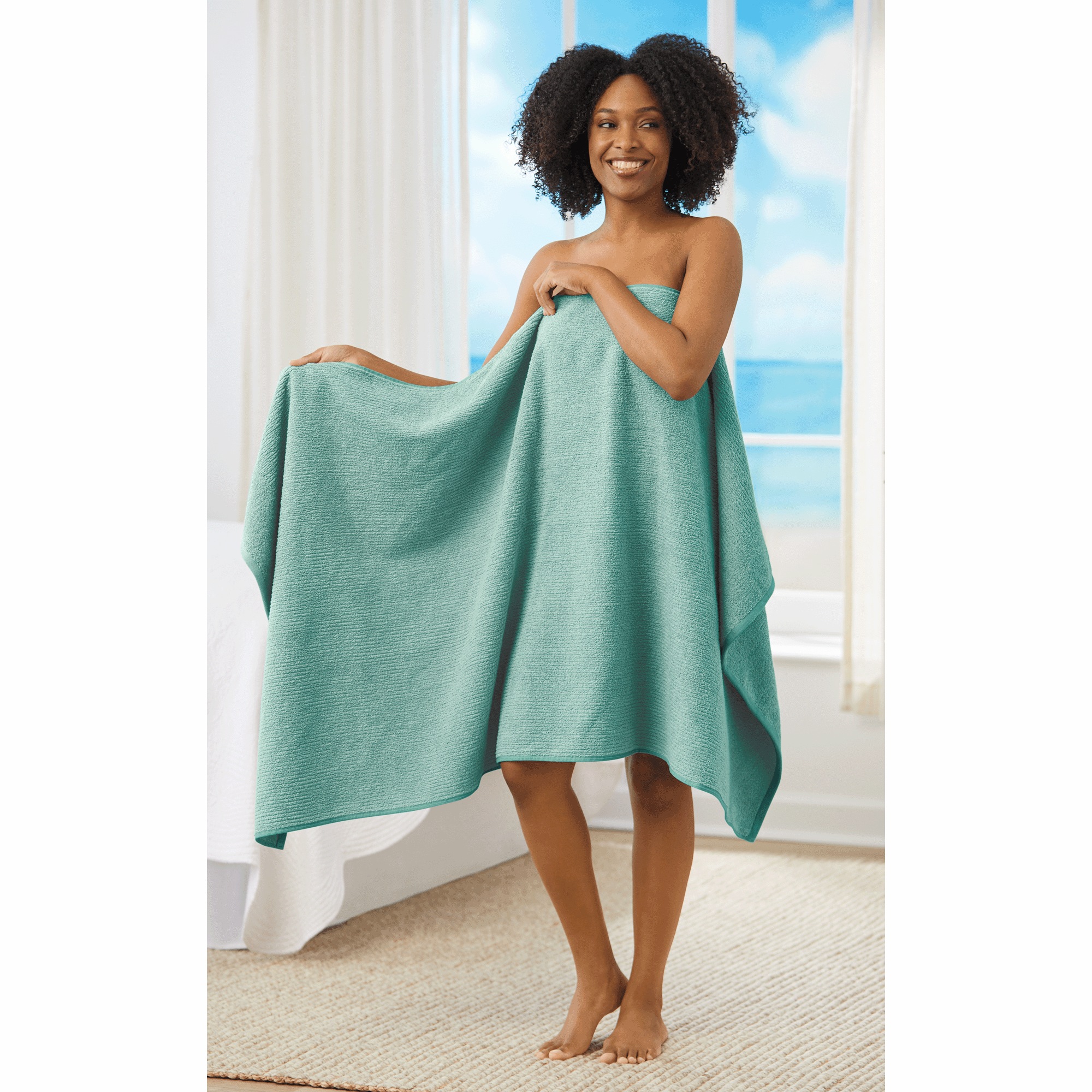 Oversized Towel, Seafoam, large
