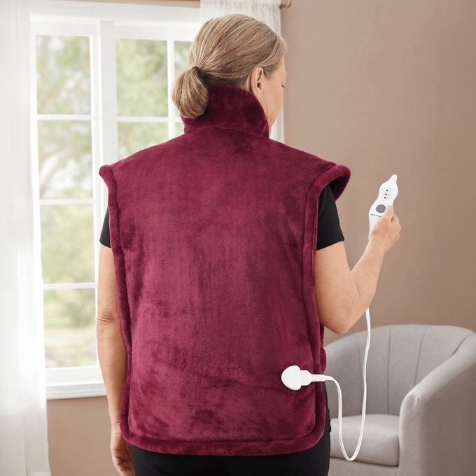 Electric Heated Weighted Back and Neck Pad, , large