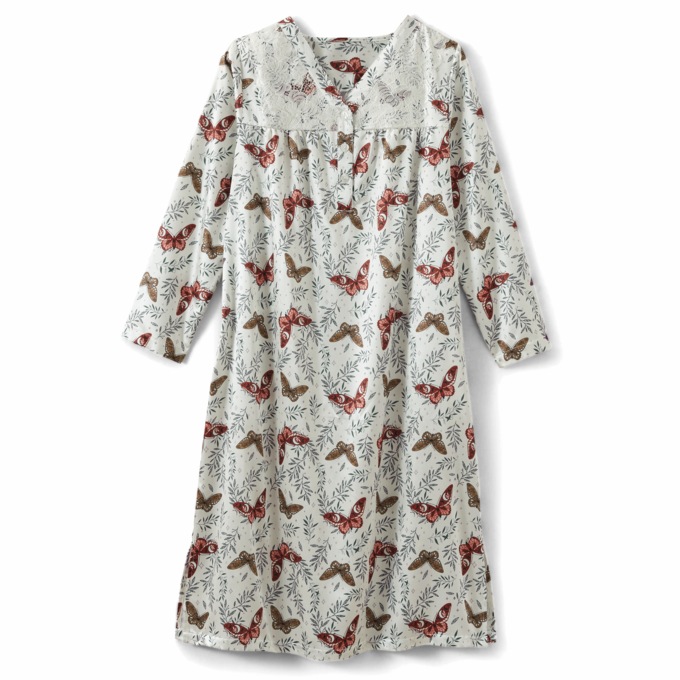 Brushed Back Satin Gown, Ivory Floral, large