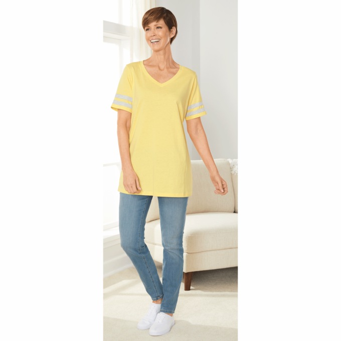 Sporty V-Neck Tunic, , large