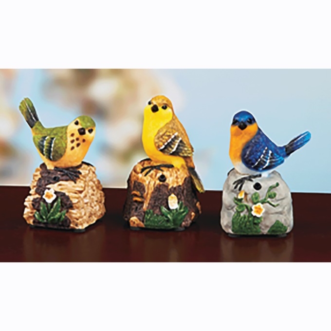Set of 3 Motion-Activated Birds, , large