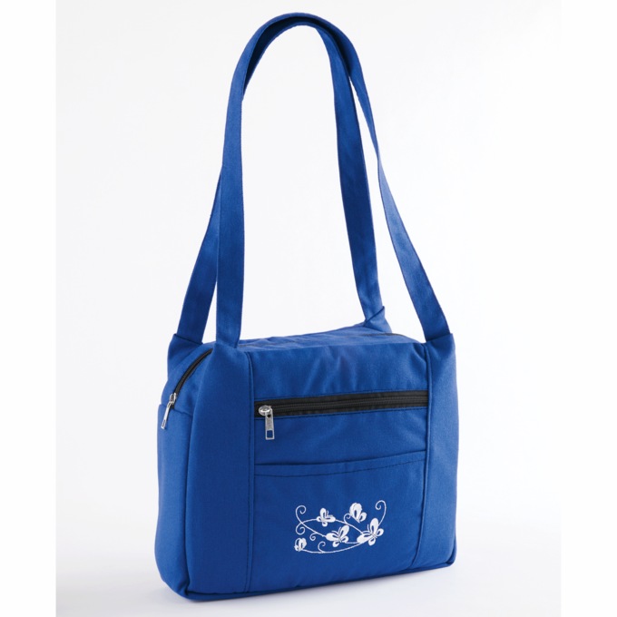 Denim Embroidered Bag, , large