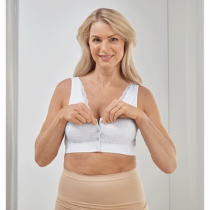Seamless Lace Snap-Front Bra-2X, , large