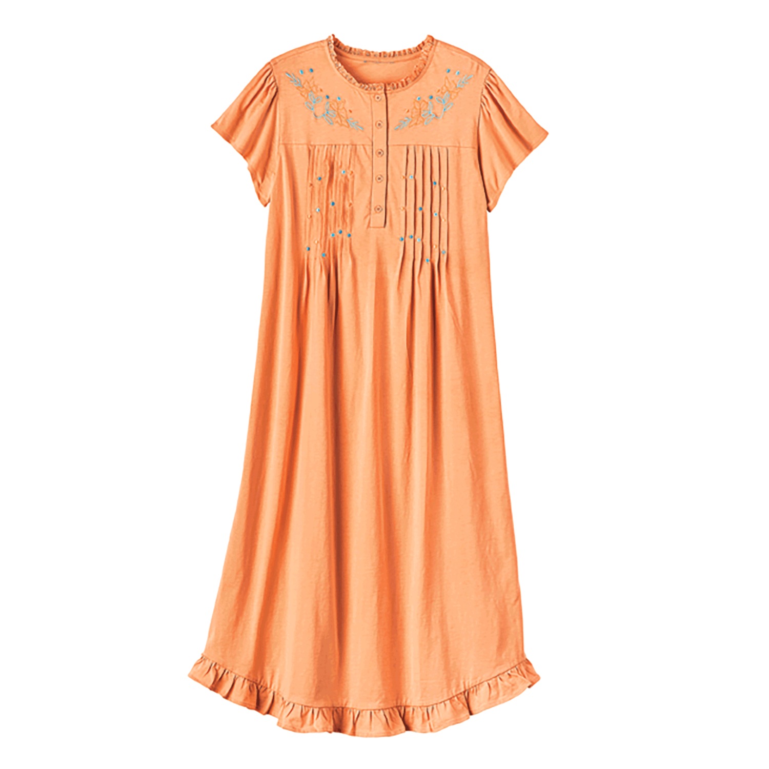 Knit Gown With Embroidery Carol Wright