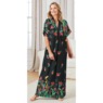 Trapunto Trim Caftan, Black Border, large