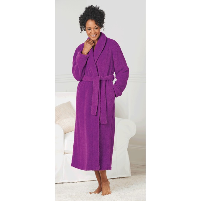 Fleece Wrap Robe, , large
