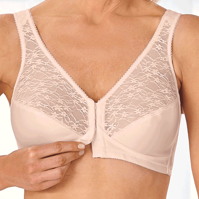 Exquisite Form Front-Close Posture Bra, Beige, large
