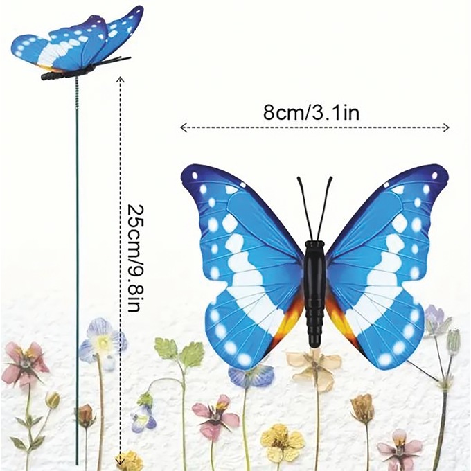 Set of 25 Luminous Butterfly Stakes, , large