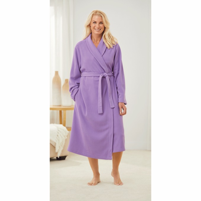 Fleece Wrap Cozy Robe, , large