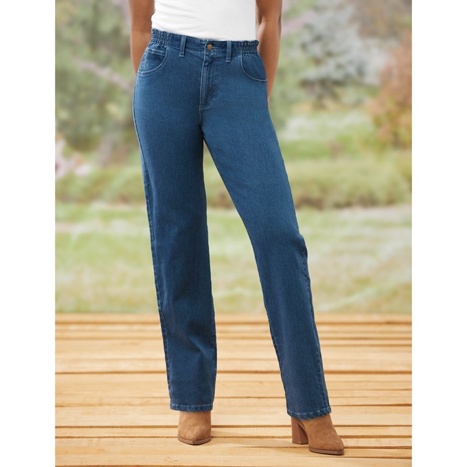 Denim Moves Straight Leg Jean, , large