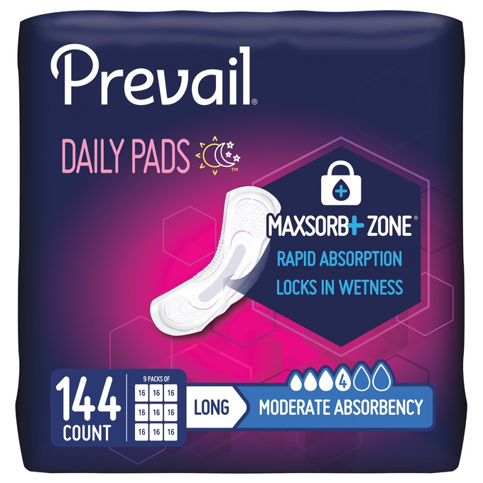 Prevail Incontinence Moderate Absorbency Pads, , large