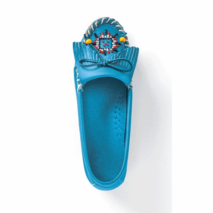 Beaded Moccasin, Turquoise, large