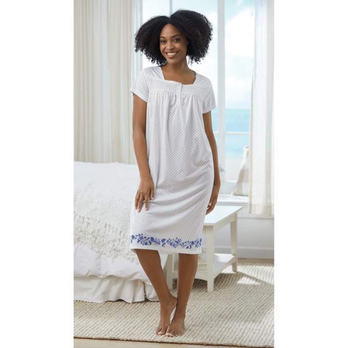 Smock Detail Nightgown, , large