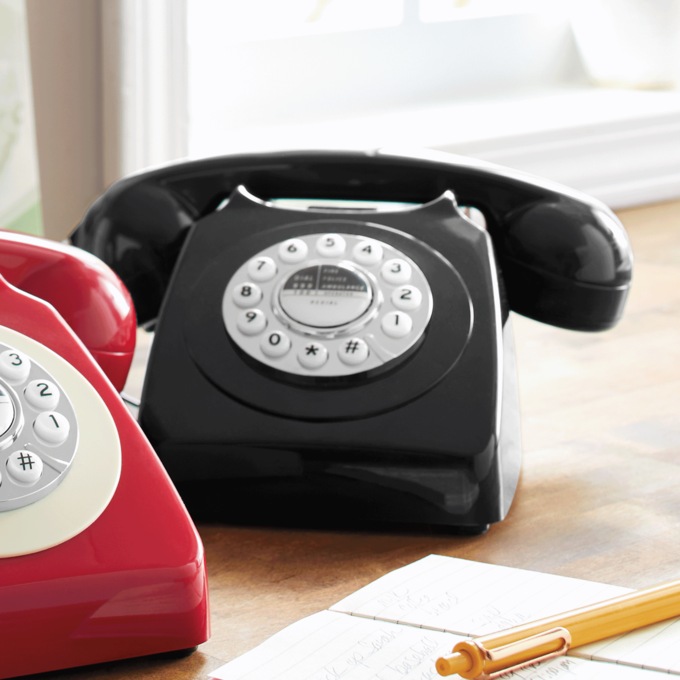 Novelty Retro-Style Phone, Black, large