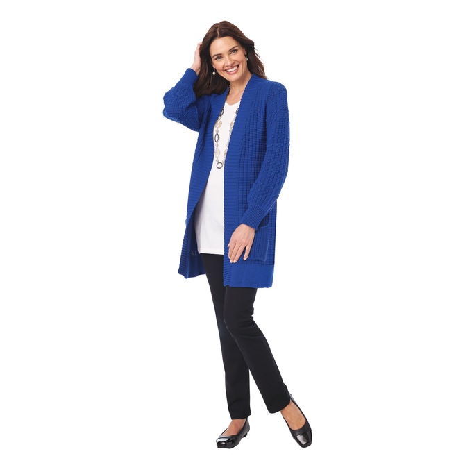 Pom Sleeve Cardigan, , large