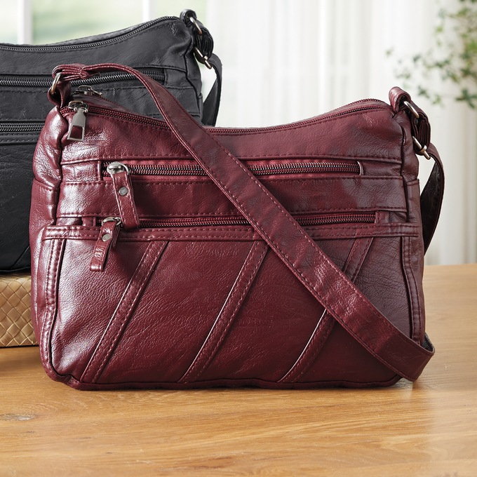 Josie Handbag, Burgundy, large