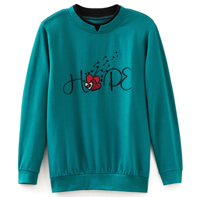 Novelty Embroidered Sweatshirt, , large