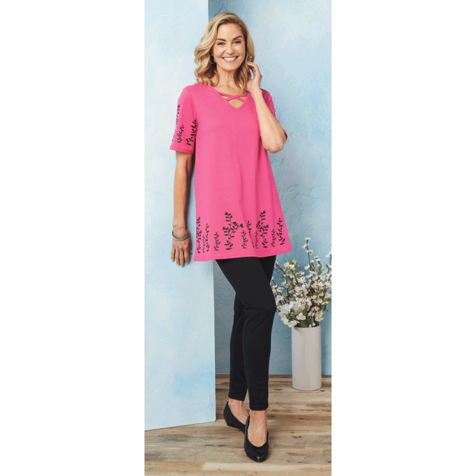 Crossover Neck Tunic, , large
