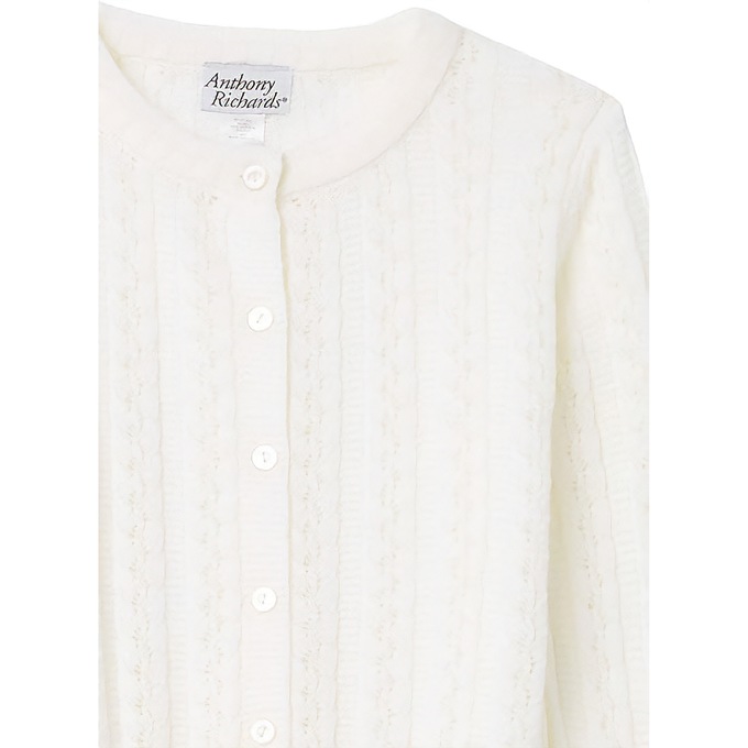 Cable Knit Cardigan, White, large