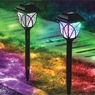 Set of 6 Color-Changing Solar Stake Lights, , large