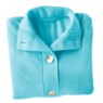 Ribbed Fleece Robe, Aqua, large
