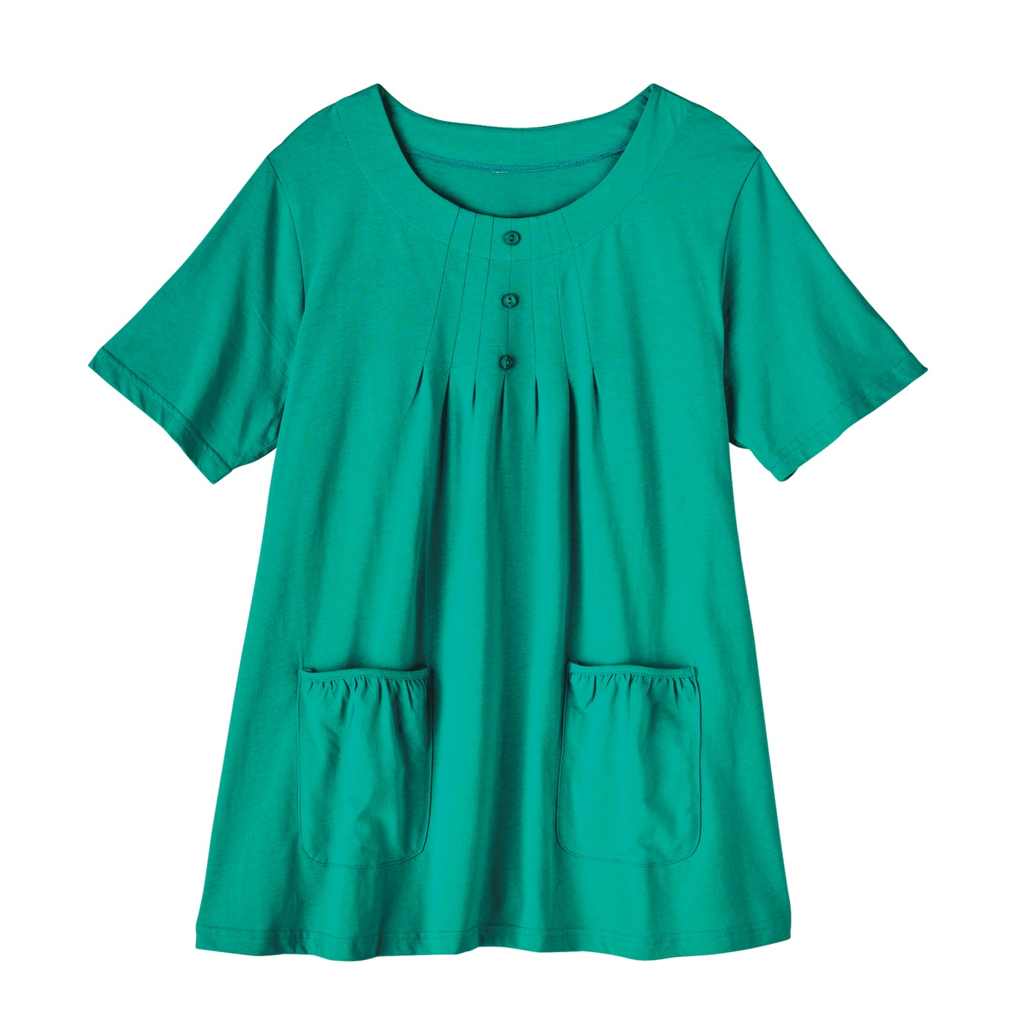 Knit Tunic with Patch Pockets Solid Carol Wright