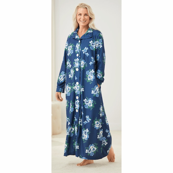 Ribbed Fleece Robe, , large