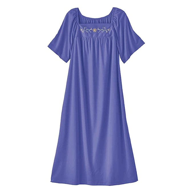 Embroidered Solid Waltz Lounger, , large