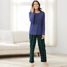 Women's Plaid Flannel PJ Set, Navy, large