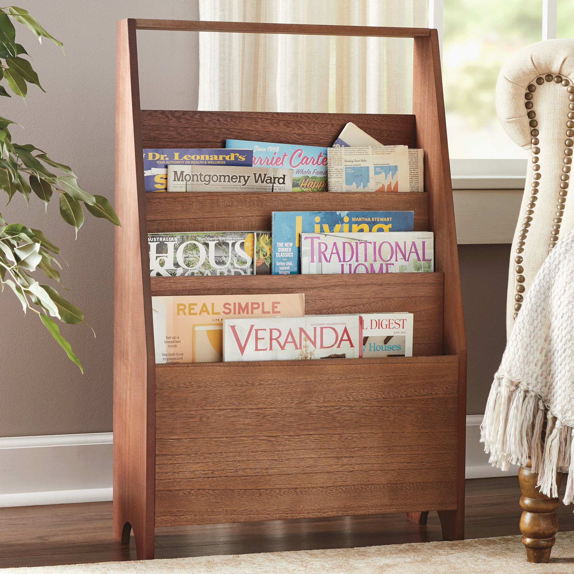 Space Saving Magazine Rack, , large