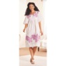 Border Print Patio Dress, White Bold Floral, large