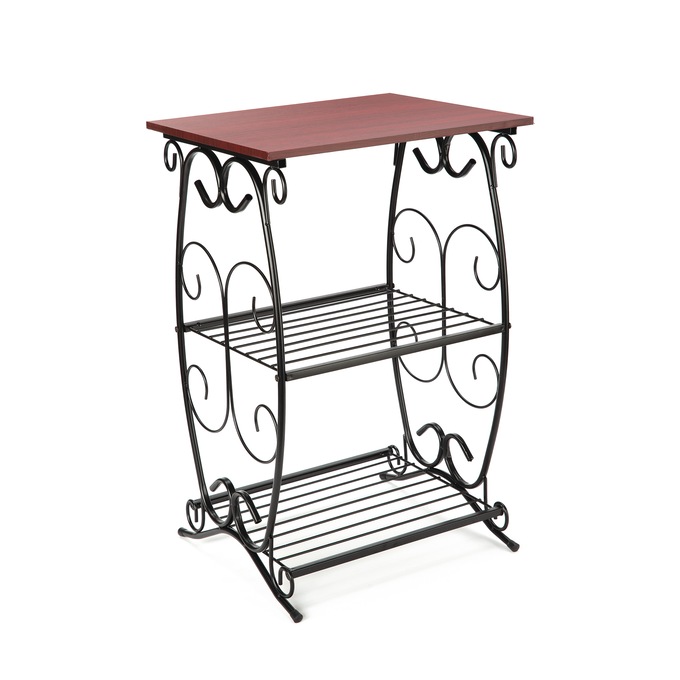 3-Tier Scroll Shelf Table, , large