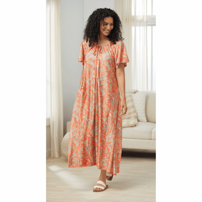 Wide Sweep Zip Lounger, Coral Floral, large