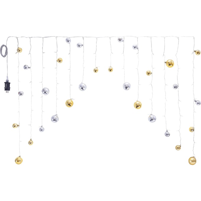 Curtain Christmas Lights, Silver Gold, large