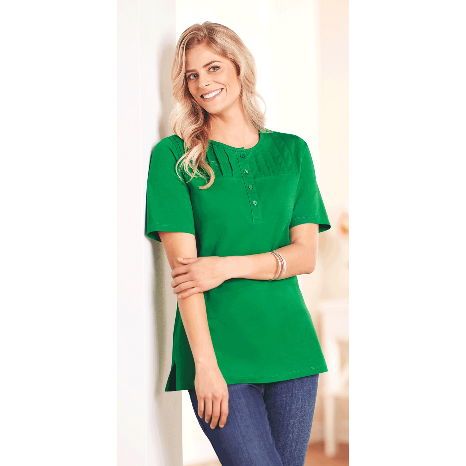 ShortSleeve Pintuck Top Carol Wright