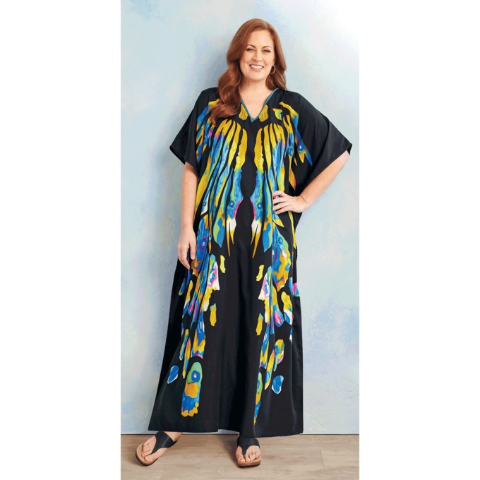 Long Satin Caftan, , large