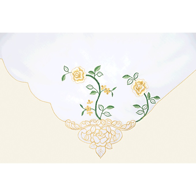 Floral Embroidered Curtain, Gold, large