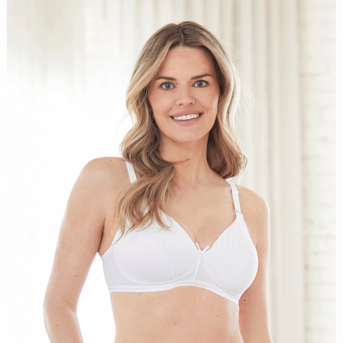 Bestform® Striped Wireless Cotton Bra, , large