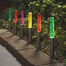 Set of 6 Solar LED Yard Lights, , large