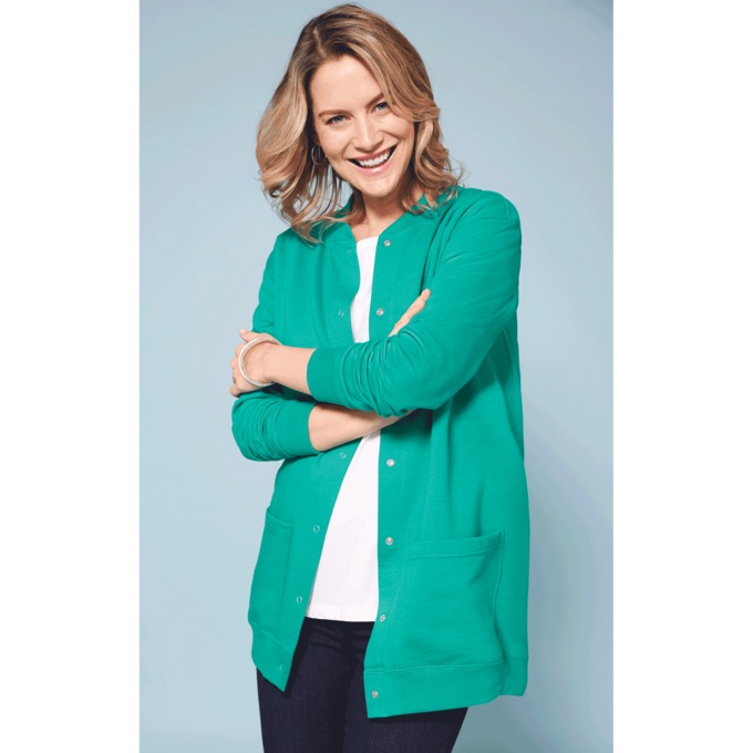 Snap-Front Cardigan, , large
